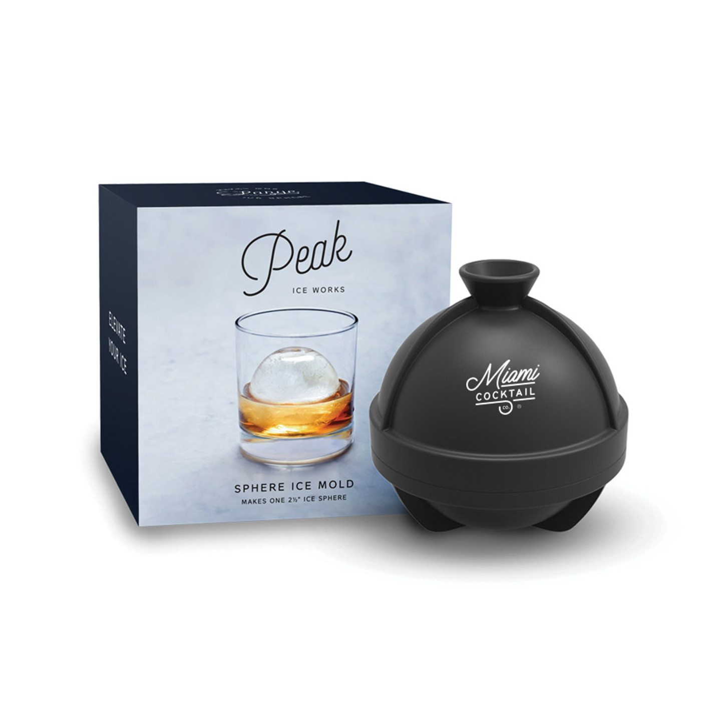 Branded W&P Peak Single Sphere Ice Mold Charcoal