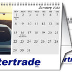 Branded Custom Photo Tent Desk calendar White