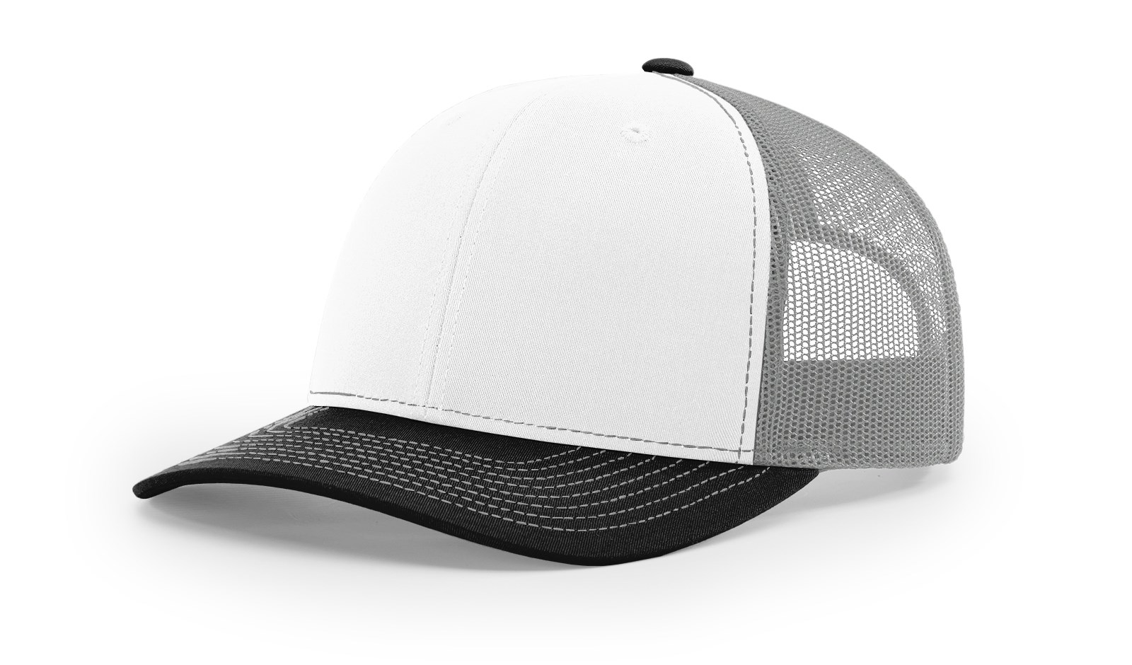 Branded Richardson Sports 112 Trucker Hat White/Aluminum/Black