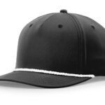 Custom Branded 5 Panel Classic Rope Cap - Black/White