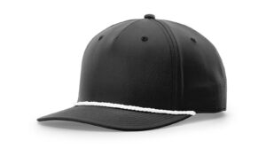 Branded 5 Panel Classic Rope Cap Black/White