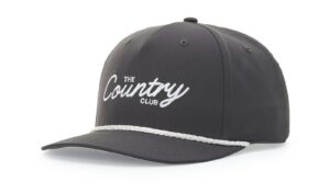 Branded 5 Panel Classic Rope Cap Dark Grey/White