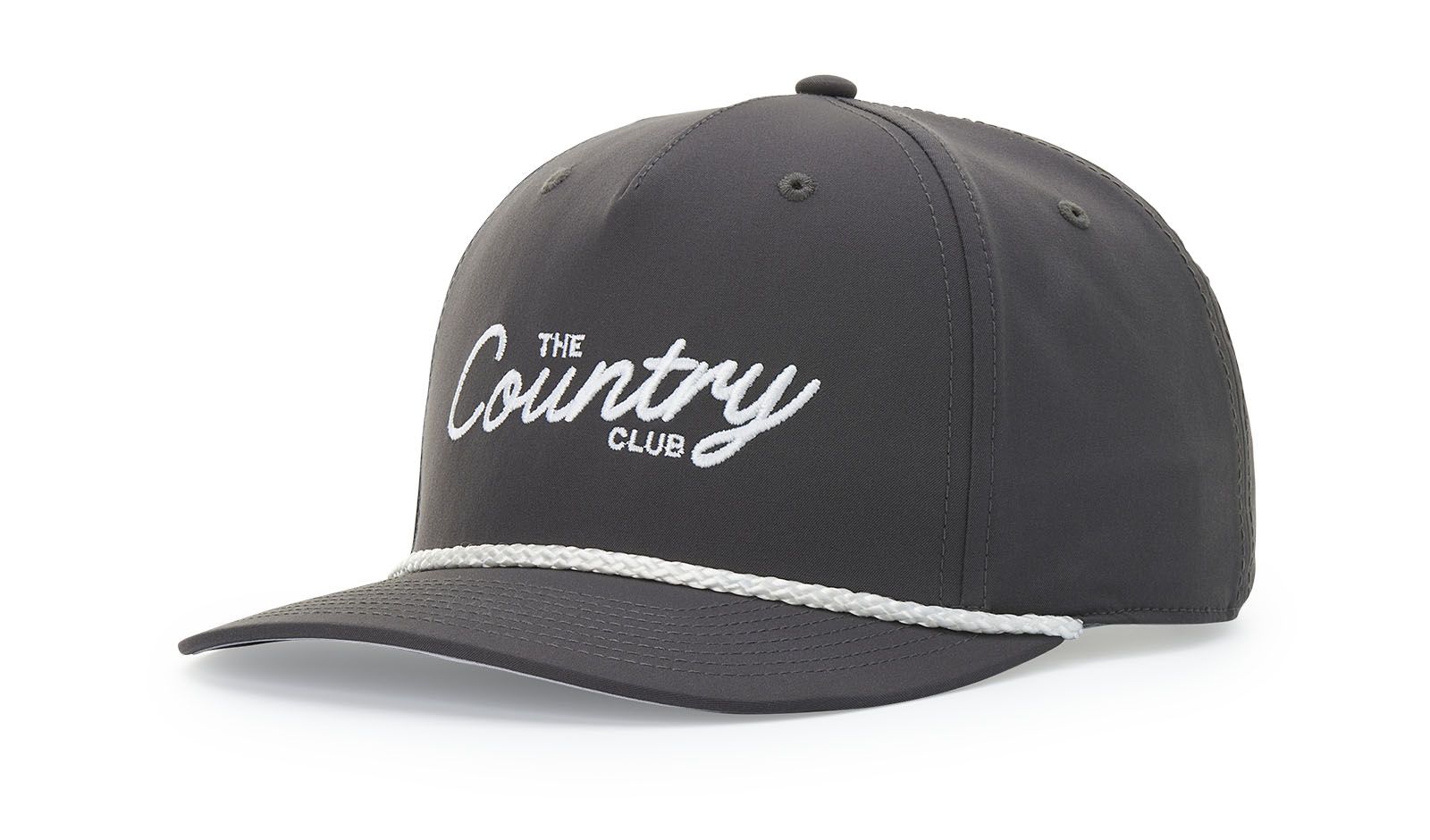 Custom Branded 5 Panel Classic Rope Cap - Dark Grey/White