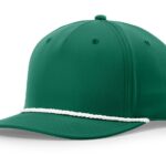 Custom Branded 5 Panel Classic Rope Cap - Kelly/White