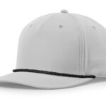 Custom Branded 5 Panel Classic Rope Cap - Light Grey/Black