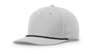 Branded 5 Panel Classic Rope Cap Light Grey/Black