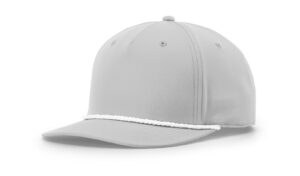Branded 5 Panel Classic Rope Cap Light Grey/White