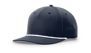 Branded 5 Panel Classic Rope Cap Navy/White