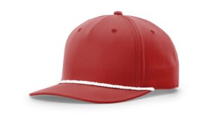 Branded 5 Panel Classic Rope Cap Red/White