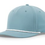 Custom Branded 5 Panel Classic Rope Cap - Smoke Blue/White