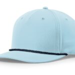 Custom Branded 5 Panel Classic Rope Cap - Soft Blue/White