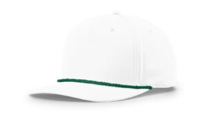 Branded 5 Panel Classic Rope Cap White/Kelly