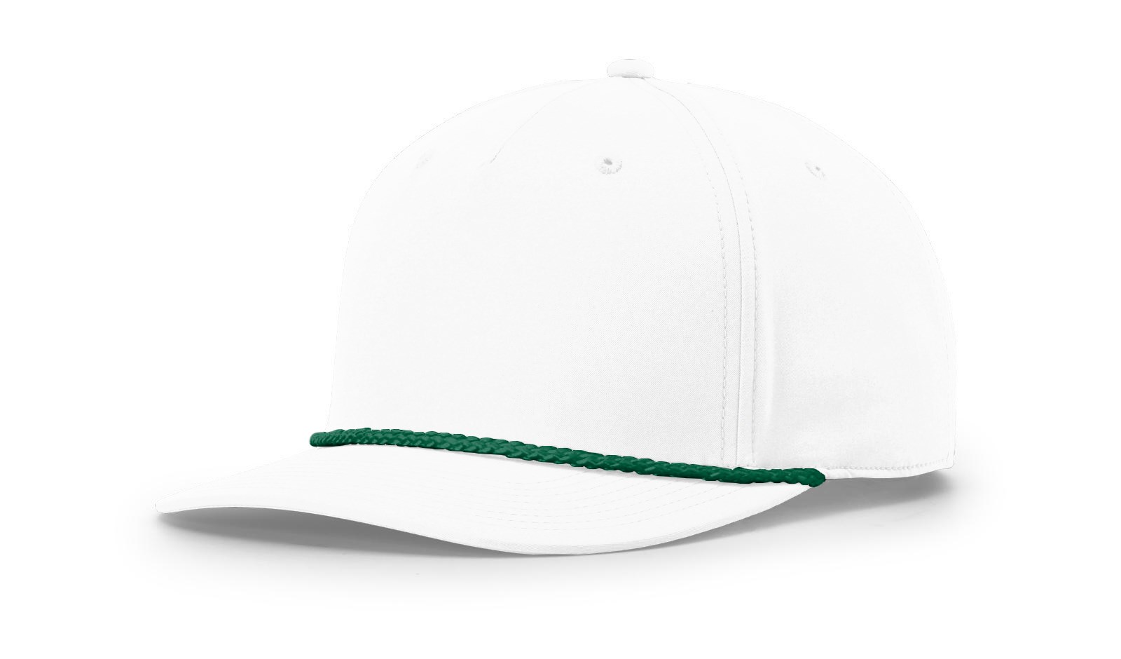 Custom Branded 5 Panel Classic Rope Cap - White/Kelly