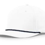 Custom Branded 5 Panel Classic Rope Cap - White/Navy