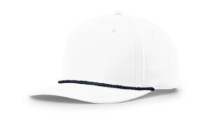 Branded 5 Panel Classic Rope Cap White/Navy