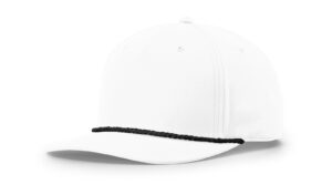 Branded 5 Panel Classic Rope Cap White/Black