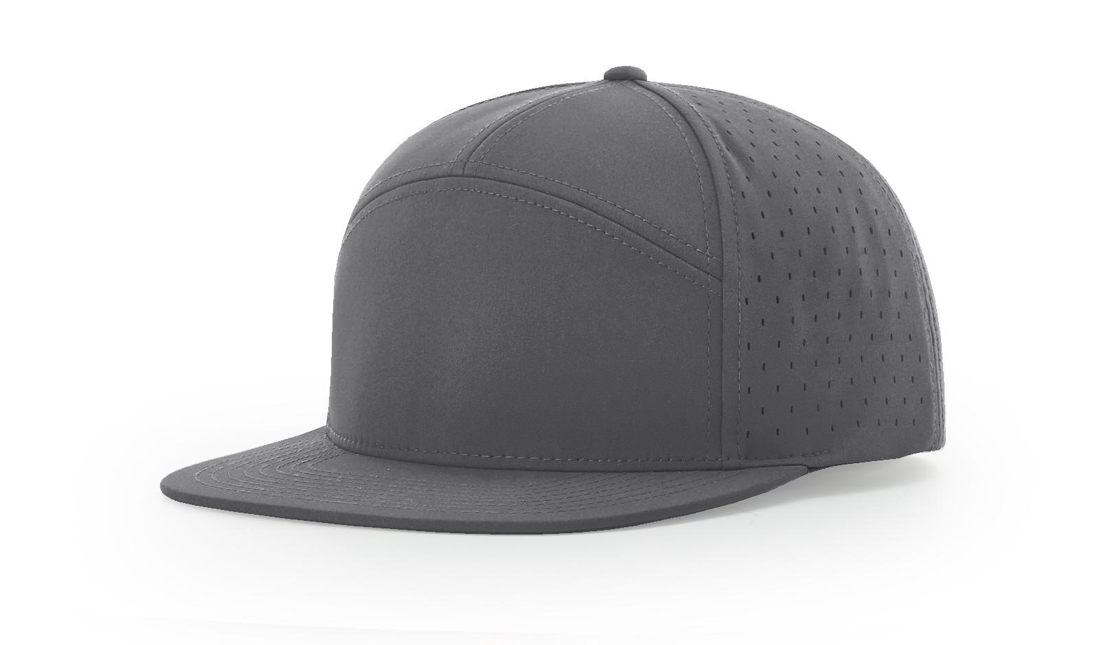 Custom Branded Richardson 7 Panel Performance Hat - Charcoal