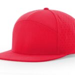 Custom Branded Richardson 7 Panel Performance Hat - Claret Red