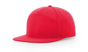 Branded Richardson 7 Panel Performance Hat Claret Red