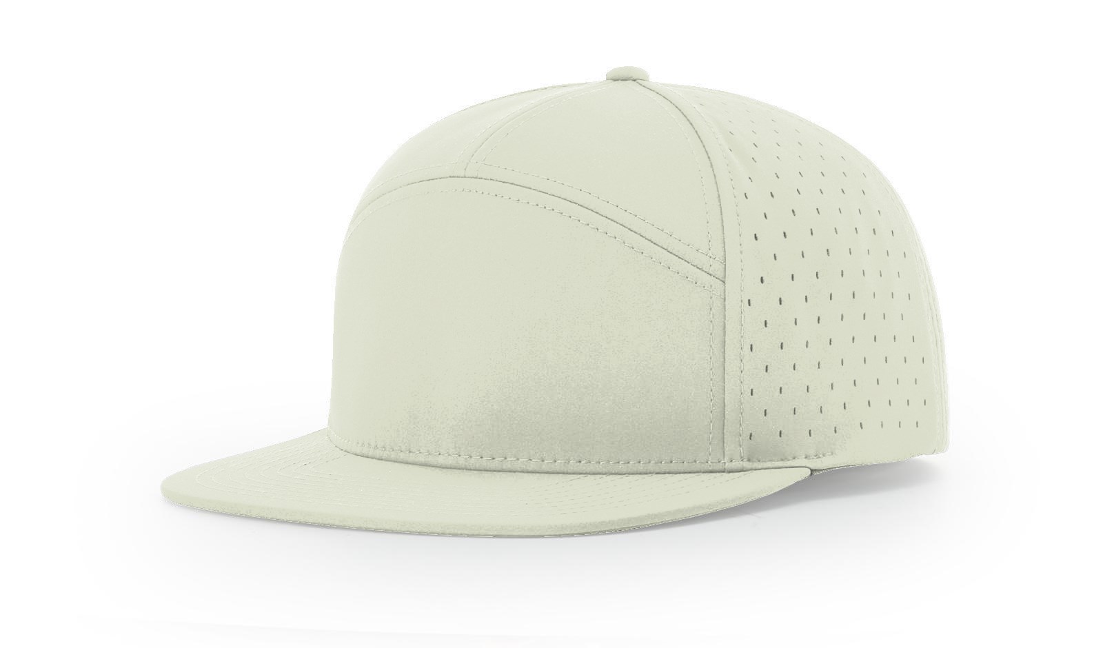 Custom Branded Richardson 7 Panel Performance Hat - Oat Milk
